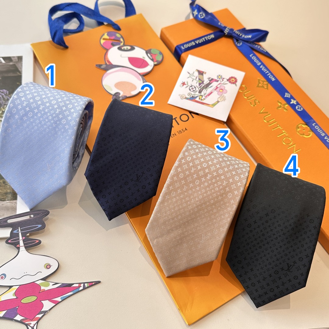 モノグラム柄 ネクタイ ルイヴィトン調 結婚式 ホスト 衣装 高級シルク調 光沢 グレー