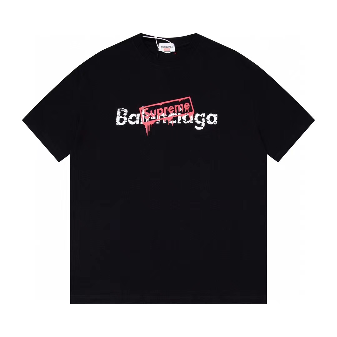 BALENCIAGA バレンシアガ ロゴTシャツ ロゴプリント 半袖 Tシャツ ブラック