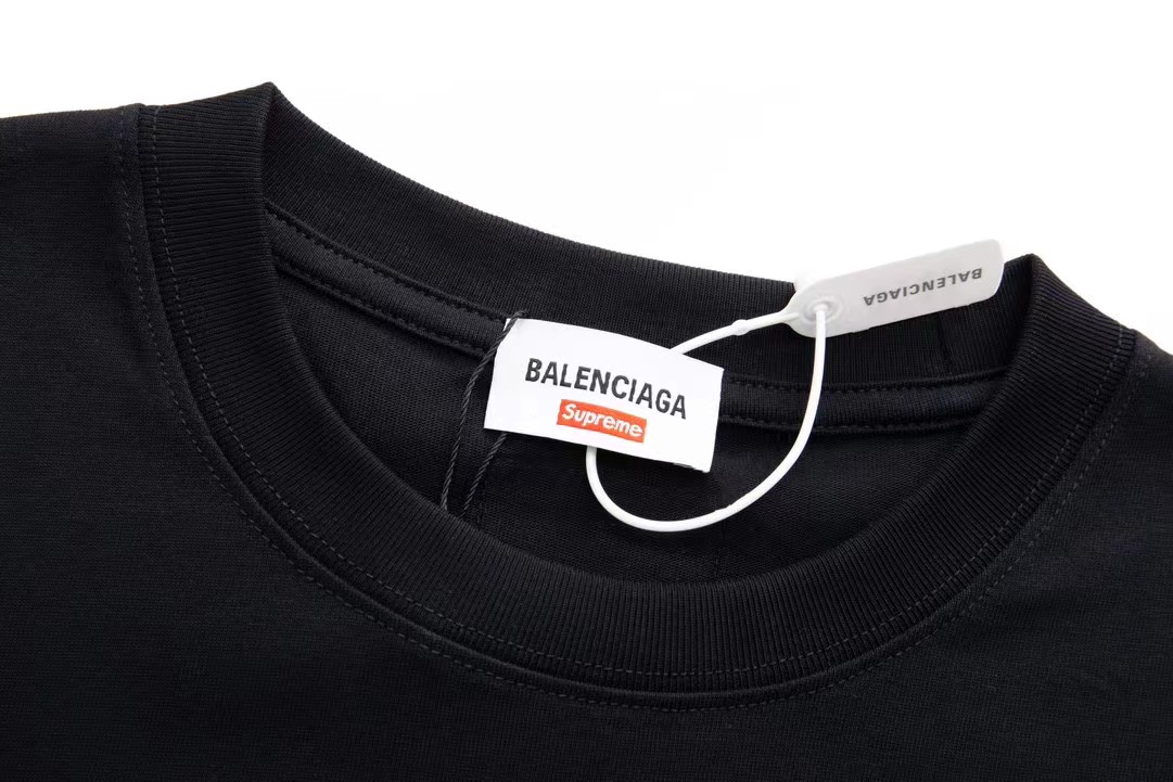 BALENCIAGA バレンシアガ ロゴTシャツ ロゴプリント 半袖 Tシャツ ブラック - 画像 3