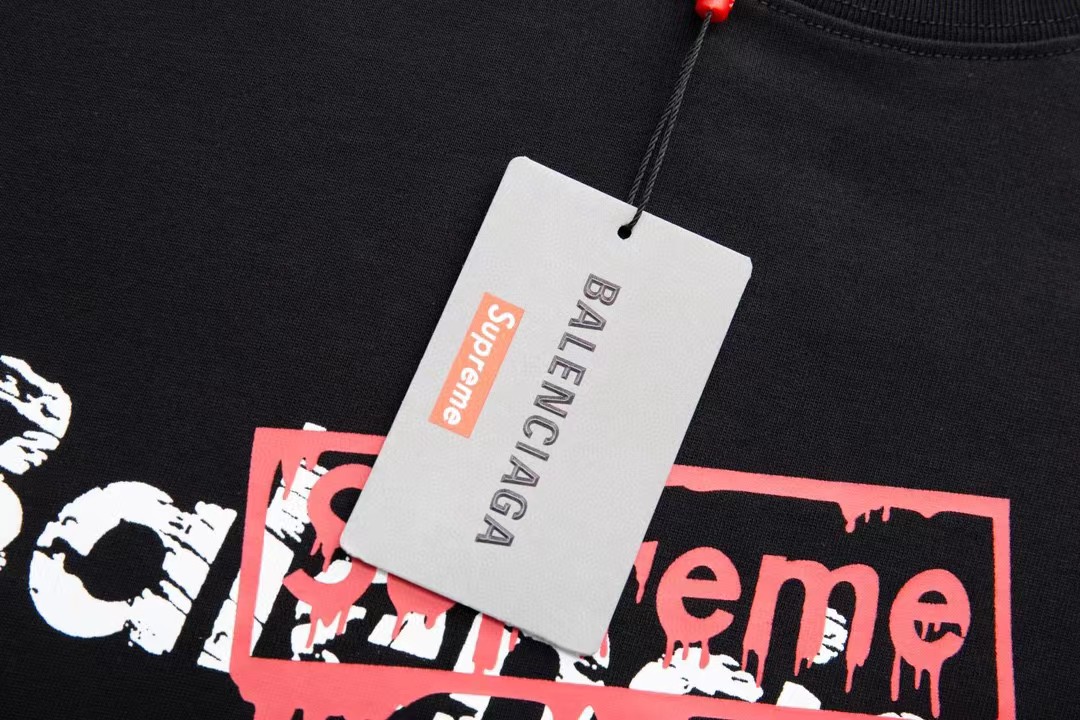 BALENCIAGA バレンシアガ ロゴTシャツ ロゴプリント 半袖 Tシャツ ブラック - 画像 4