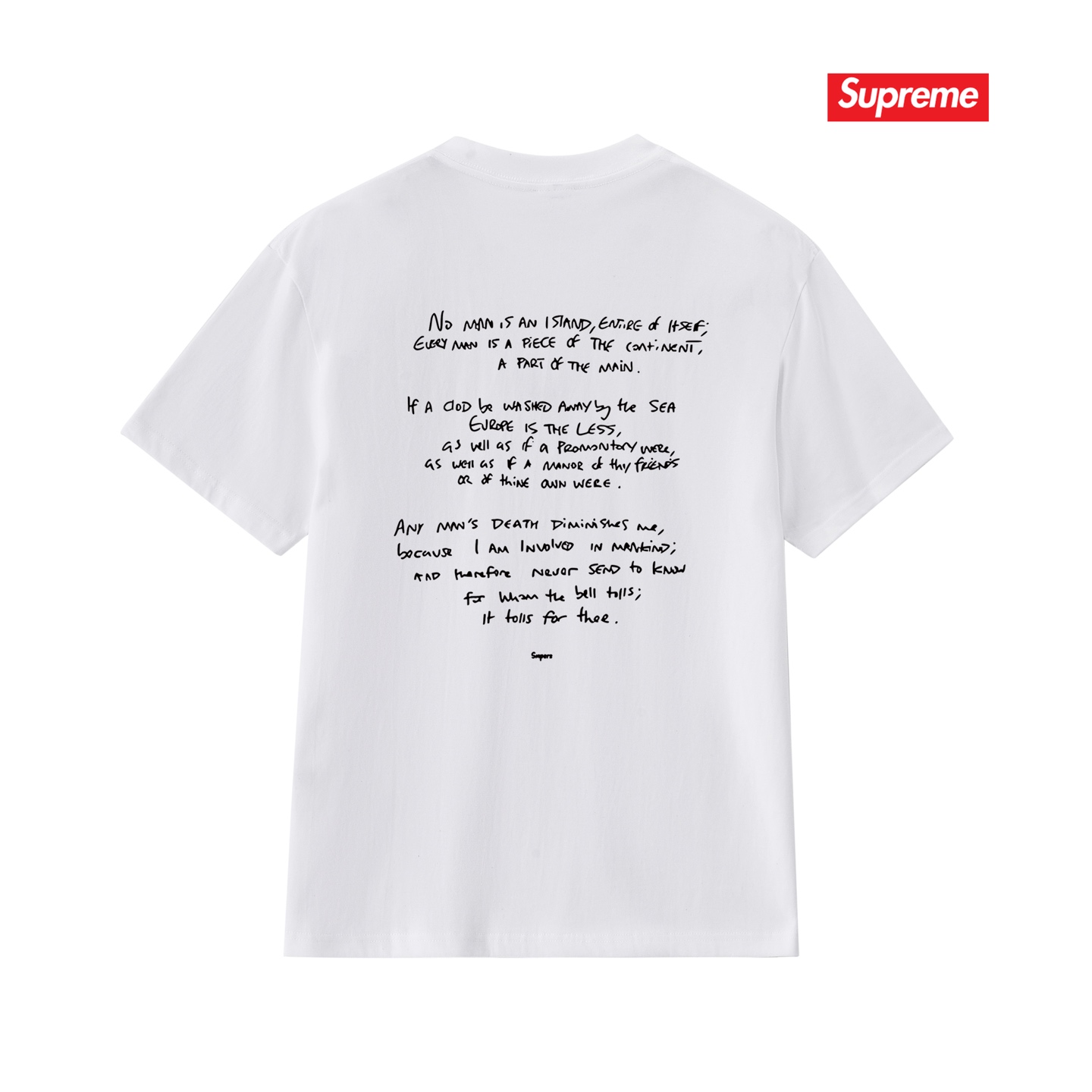 SUPREME スーパー ロゴTシャツ メンズ 両面プリント ブラック ホワイト 全2色 - 画像 5
