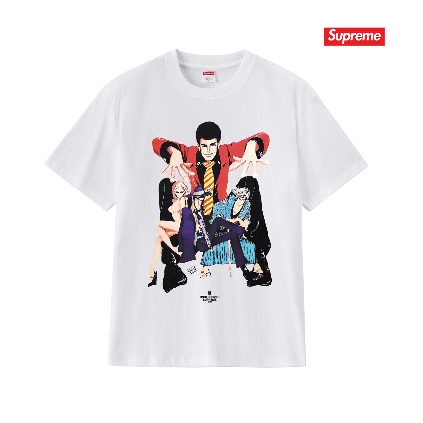 SUPREME スーパーイ プリントTシャツ ブラック ホワイト グレー ピンク 全4色 - 画像 6