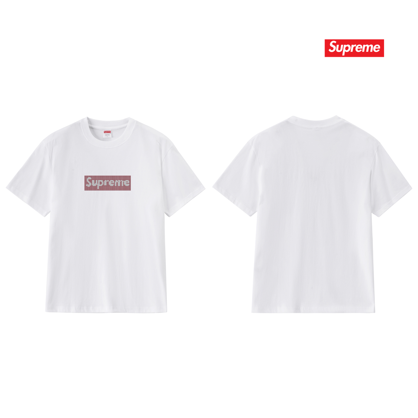 SUPREME スュプリーム ロゴTシャツ メンズ レディース 本革 ブラック ホワイト グレー ピンク レッド トーン 全6色 - 画像 7