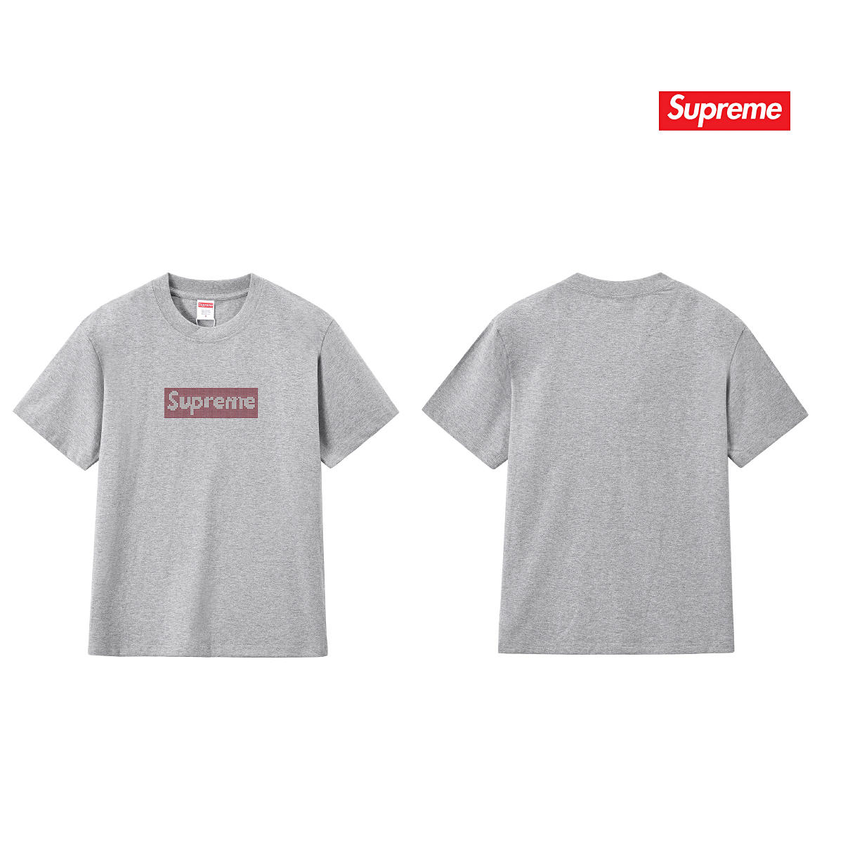 SUPREME スュプリーム ロゴTシャツ メンズ レディース 本革 ブラック ホワイト グレー ピンク レッド トーン 全6色 - 画像 9