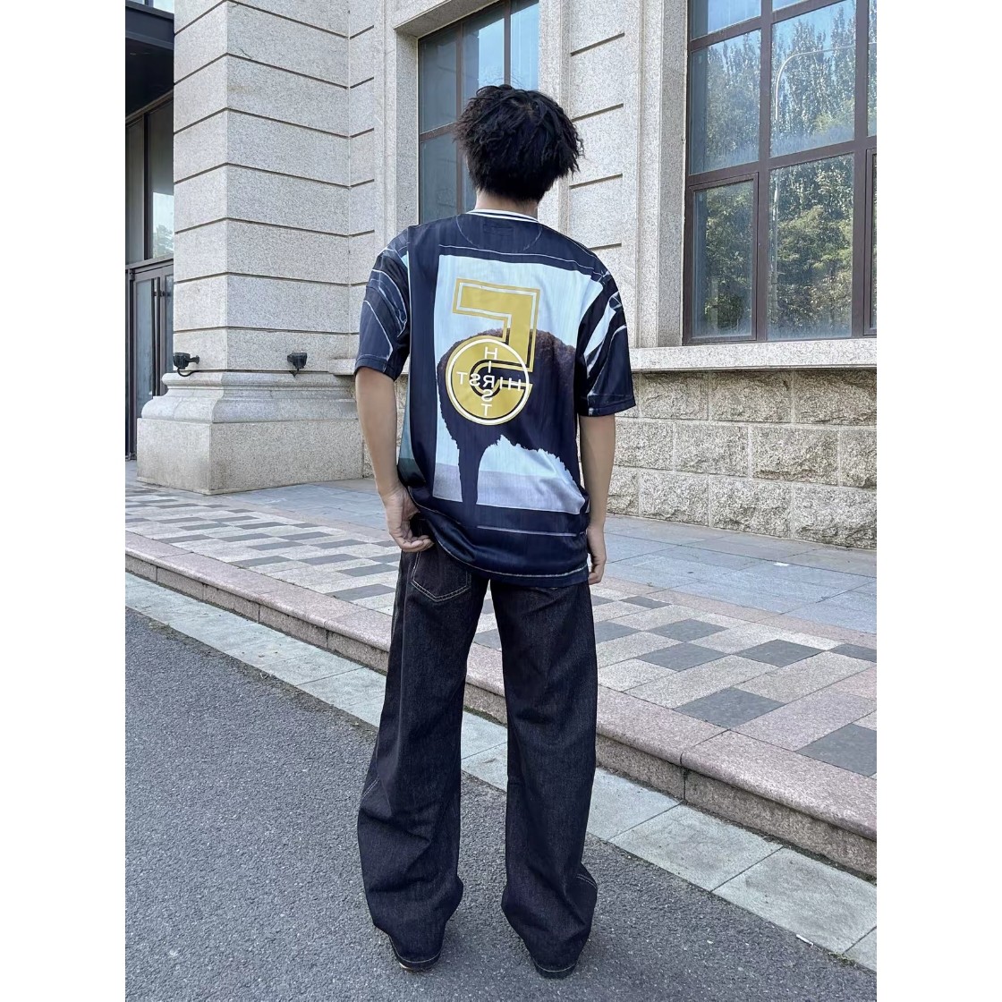 SUPREME スーパーイースト ロゴTシャツ 通勤 旅行 オフショルダー 5TH HURST ブラック 全3色 - 画像 4