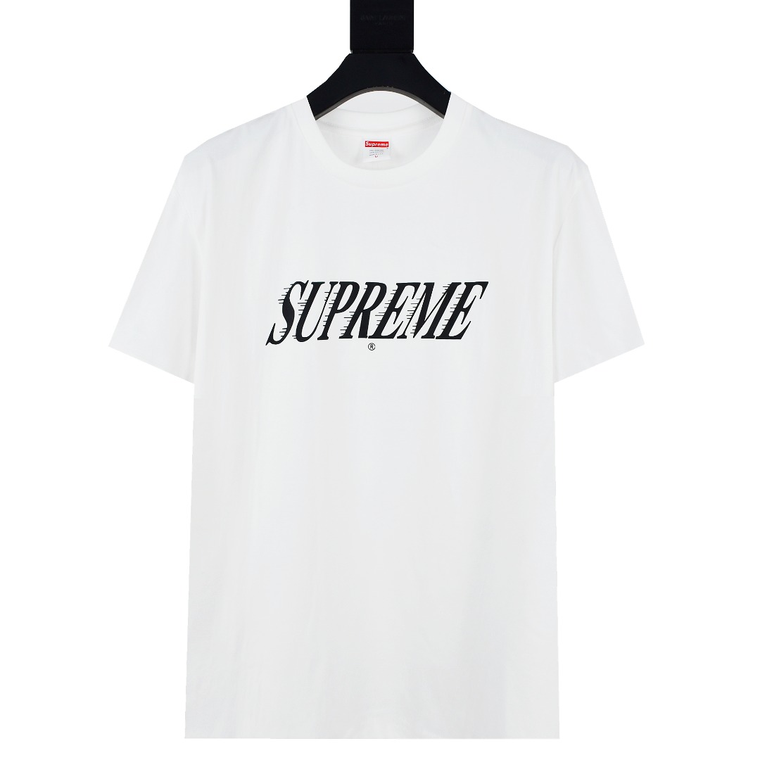 SUPREME スーパー ロゴTシャツ 通勤 通学 ブラック ホワイト 全2色 - 画像 2