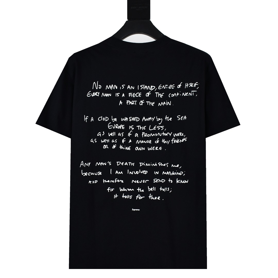 SUPREME スーパー ロゴTシャツ 本革 通勤 通学 ブラック - 画像 2