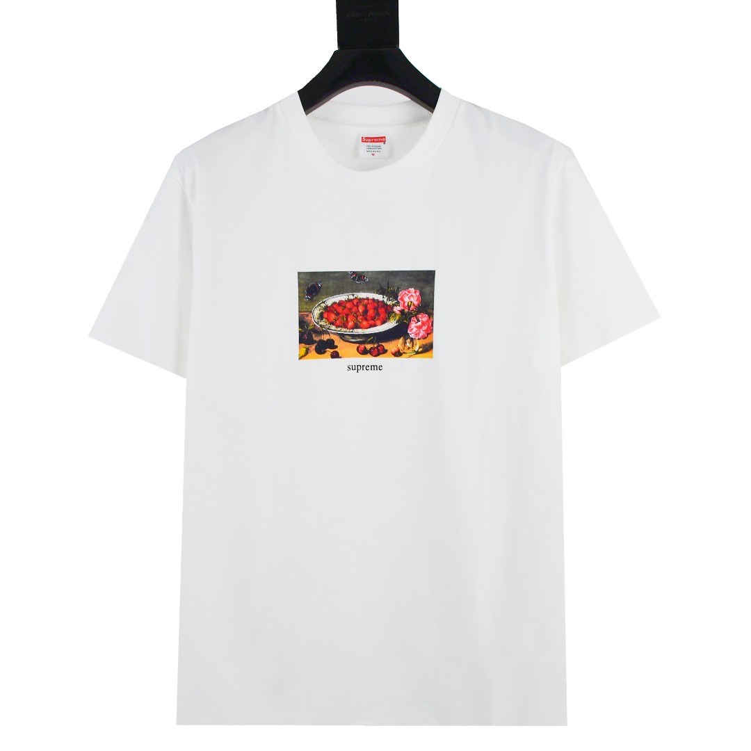 SUPREME スーパーイチゴ Tシャツ 本革 通勤 通学 全2色 - 画像 2