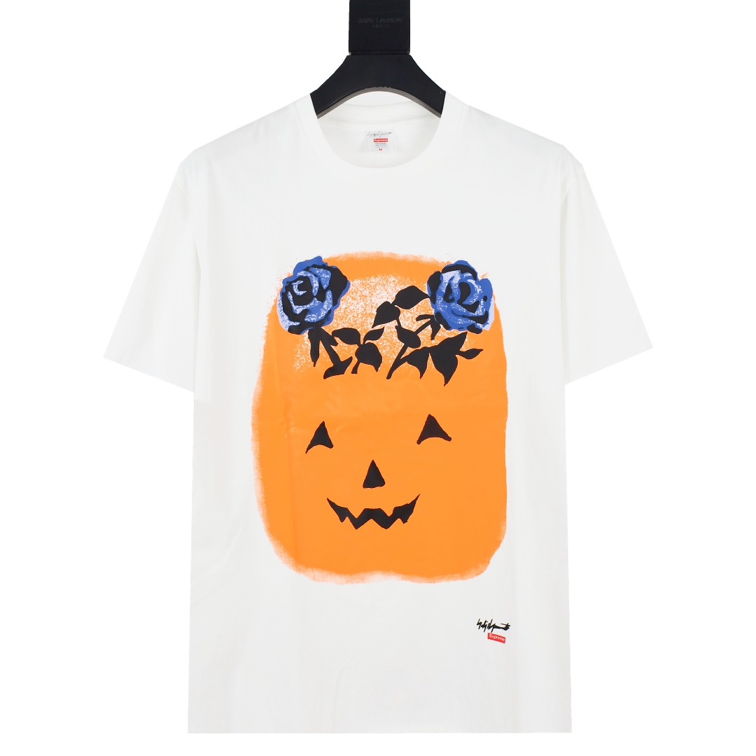 Supreme スュープリーム Yohji Yamamoto ヨウジヤマモト ティーシャツ 本羅司南瓜短袖Tシャツ 白 黒 全2色