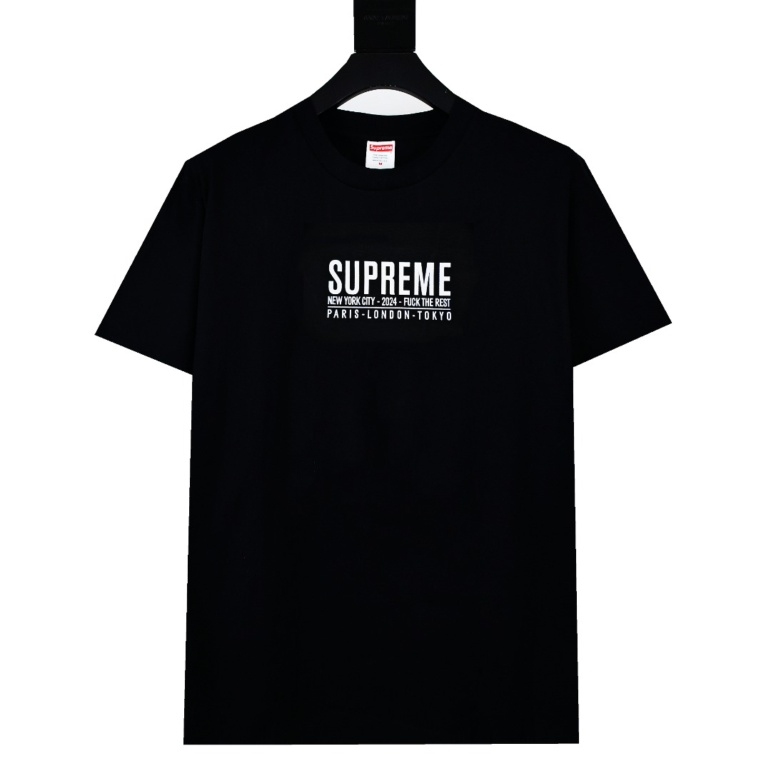 SUPREME スーパー パリ Tシャツ ブラック ウォッシュド加工 2024 ファッ ザ レスト 全2色 - 画像 2