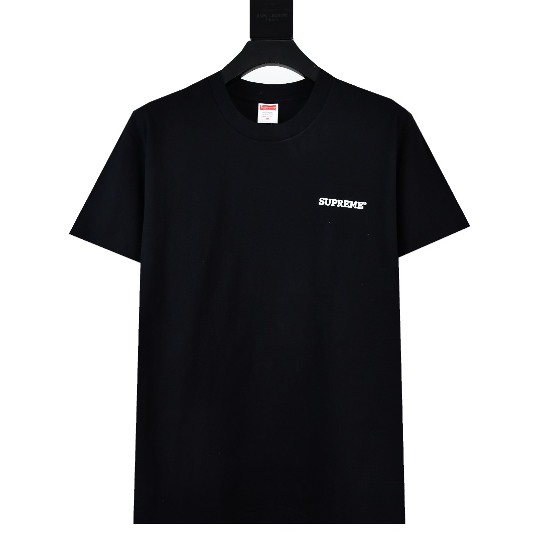 SUPREME スュプリーム パッチワークTシャツ 色付きロゴ文字プリントTシャツ ブラック ホワイト 全2色