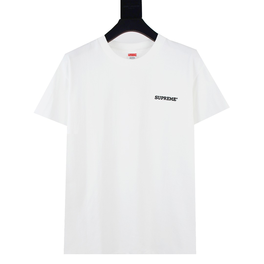 SUPREME スュプリーム パッチワークTシャツ 色付きロゴ文字プリントTシャツ ブラック ホワイト 全2色 - 画像 5
