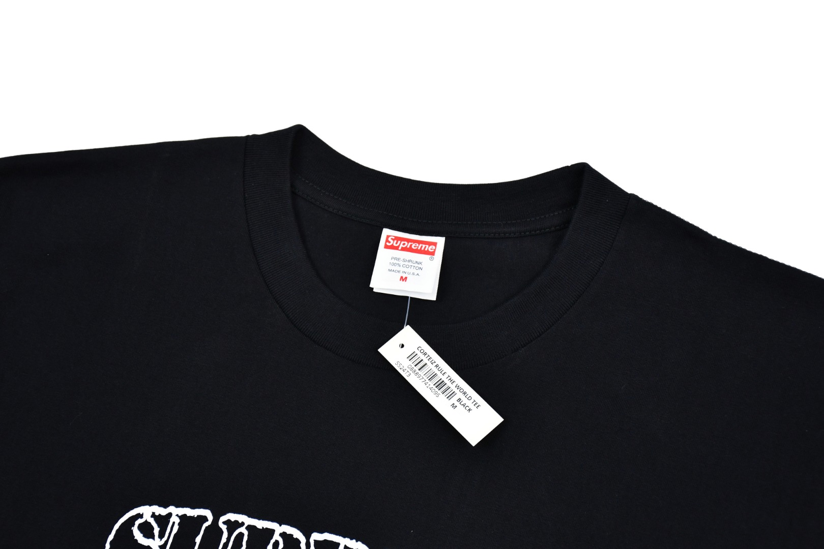 SUPREME スュプリーム ロゴTシャツ 本革 ブラック - 画像 3
