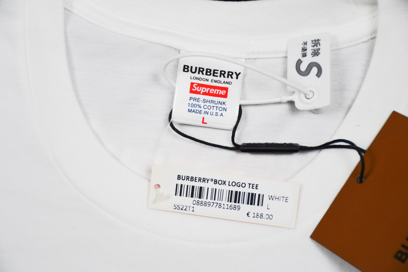 Supreme スュプリーム BURBERRY バーバリー ボックスロゴTシャツ ブラック/ホワイト 全2色 - 画像 7