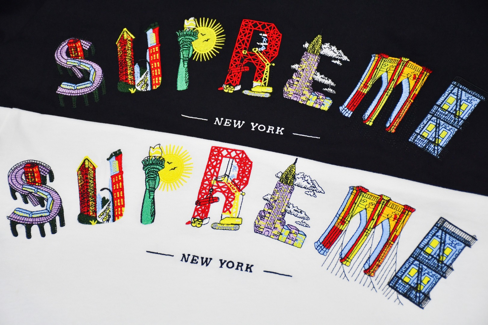 Supreme スュプリーム ロゴTシャツ 本革 ブラック ホワイト 全2色 - 画像 3