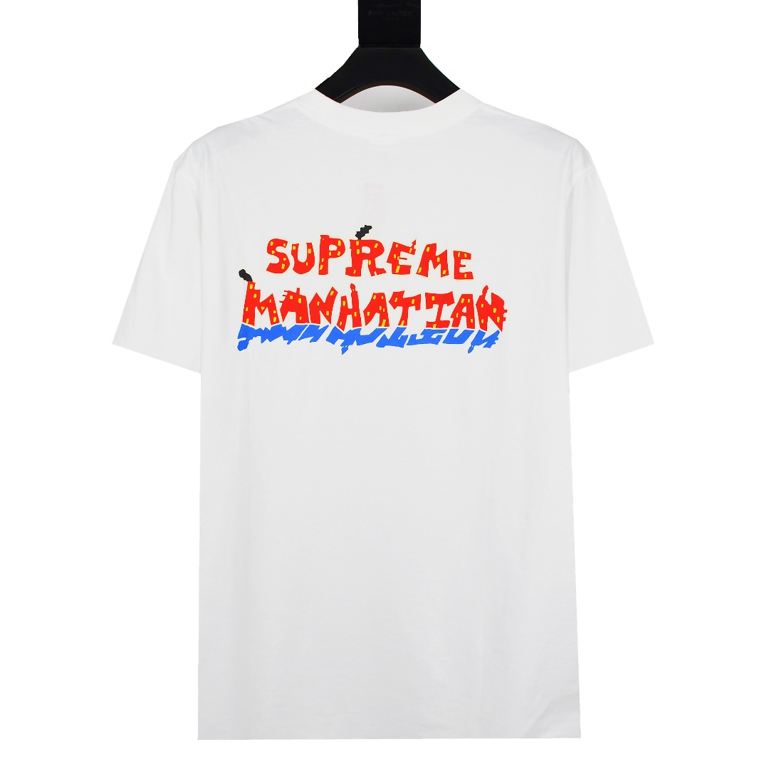 SUPREME スュプリーム マンハッタンTシャツ 100%コットン ブラック ホワイト 全2色 - 画像 4