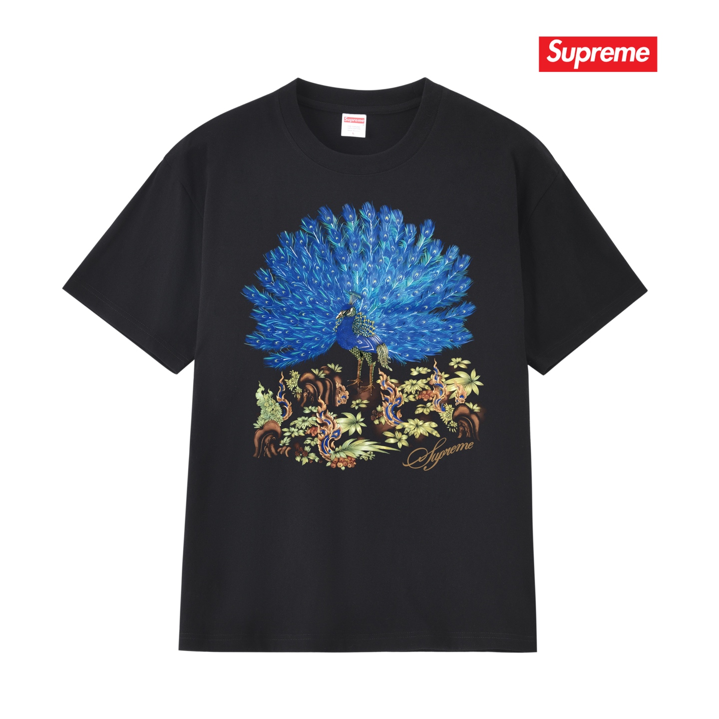 SUPREME スーパー�� + ワンポイントTシャツ + メンズ 半袖Tシャツ + ポイントTシャツ + ブルー + 全5色