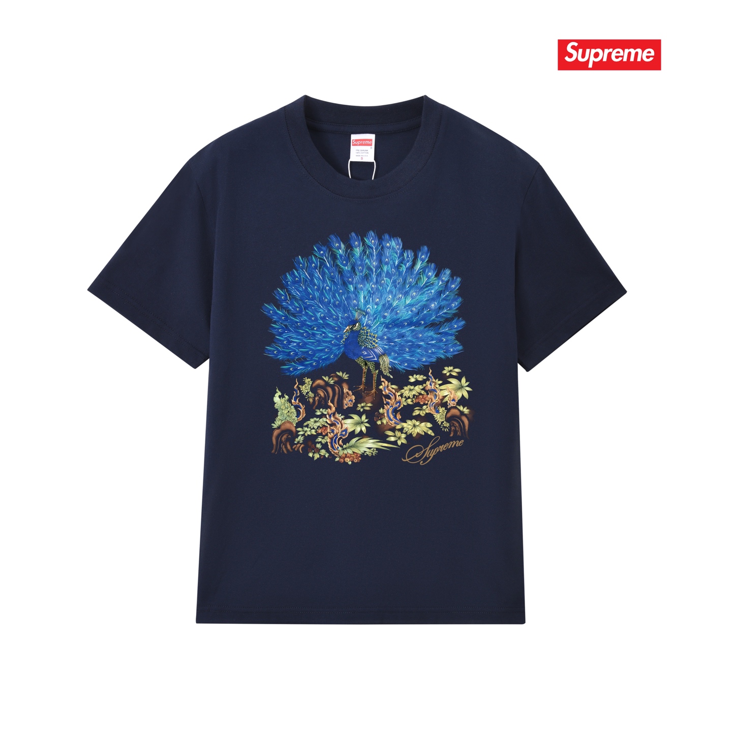 SUPREME スーパー�� + ワンポイントTシャツ + メンズ 半袖Tシャツ + ポイントTシャツ + ブルー + 全5色 - 画像 4