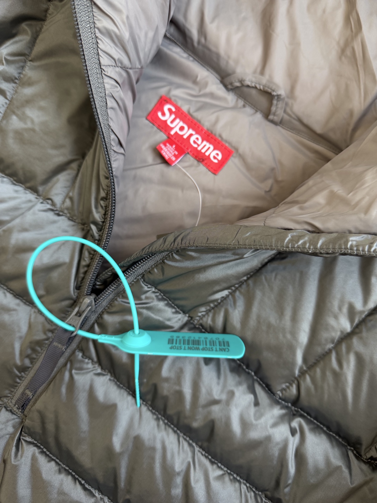 SUPREME スーパー ダウンジャケット 本革 軽量 ブラック - 画像 5