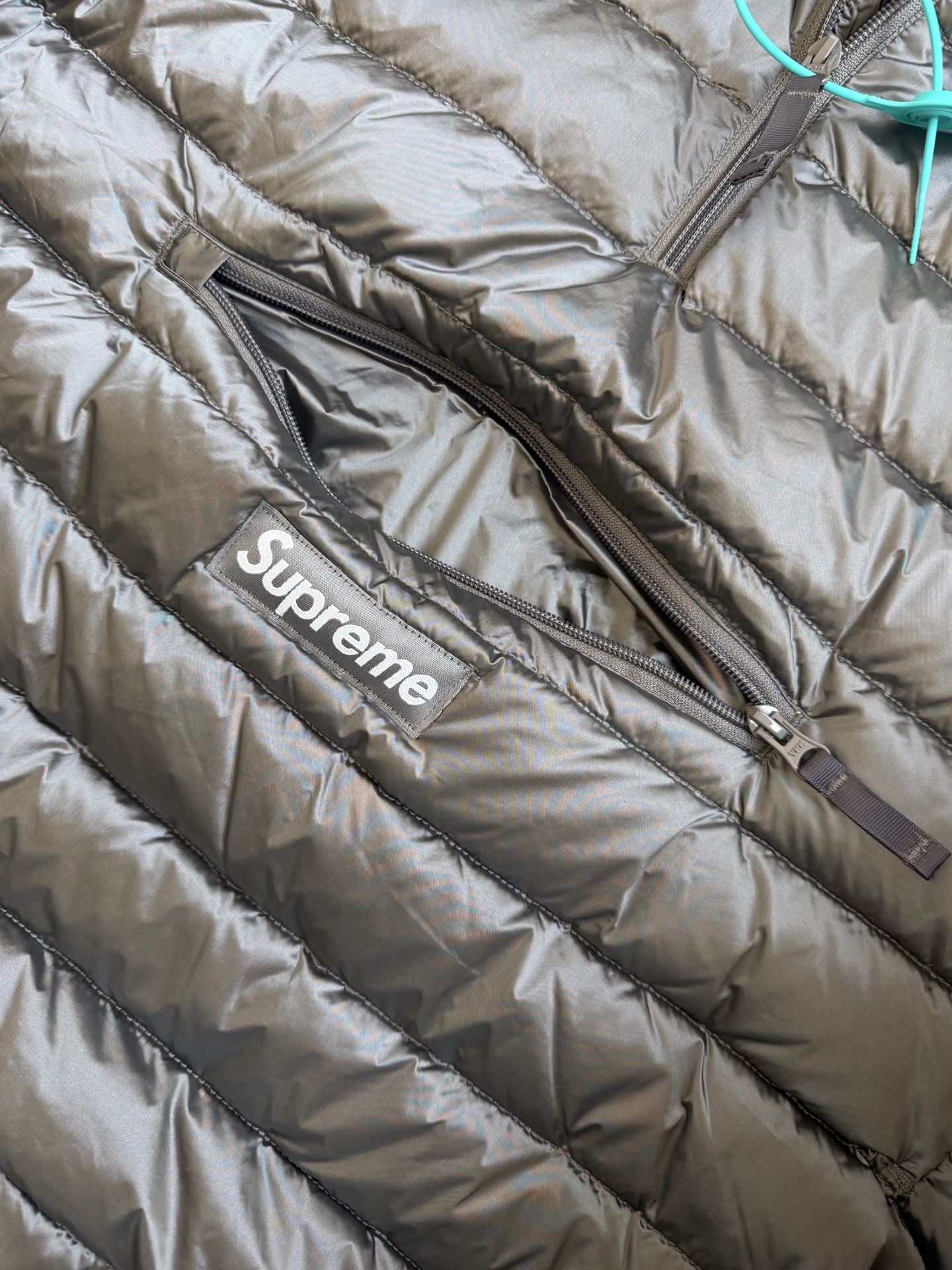 SUPREME スーパー ダウンジャケット 本革 軽量 ブラック - 画像 6