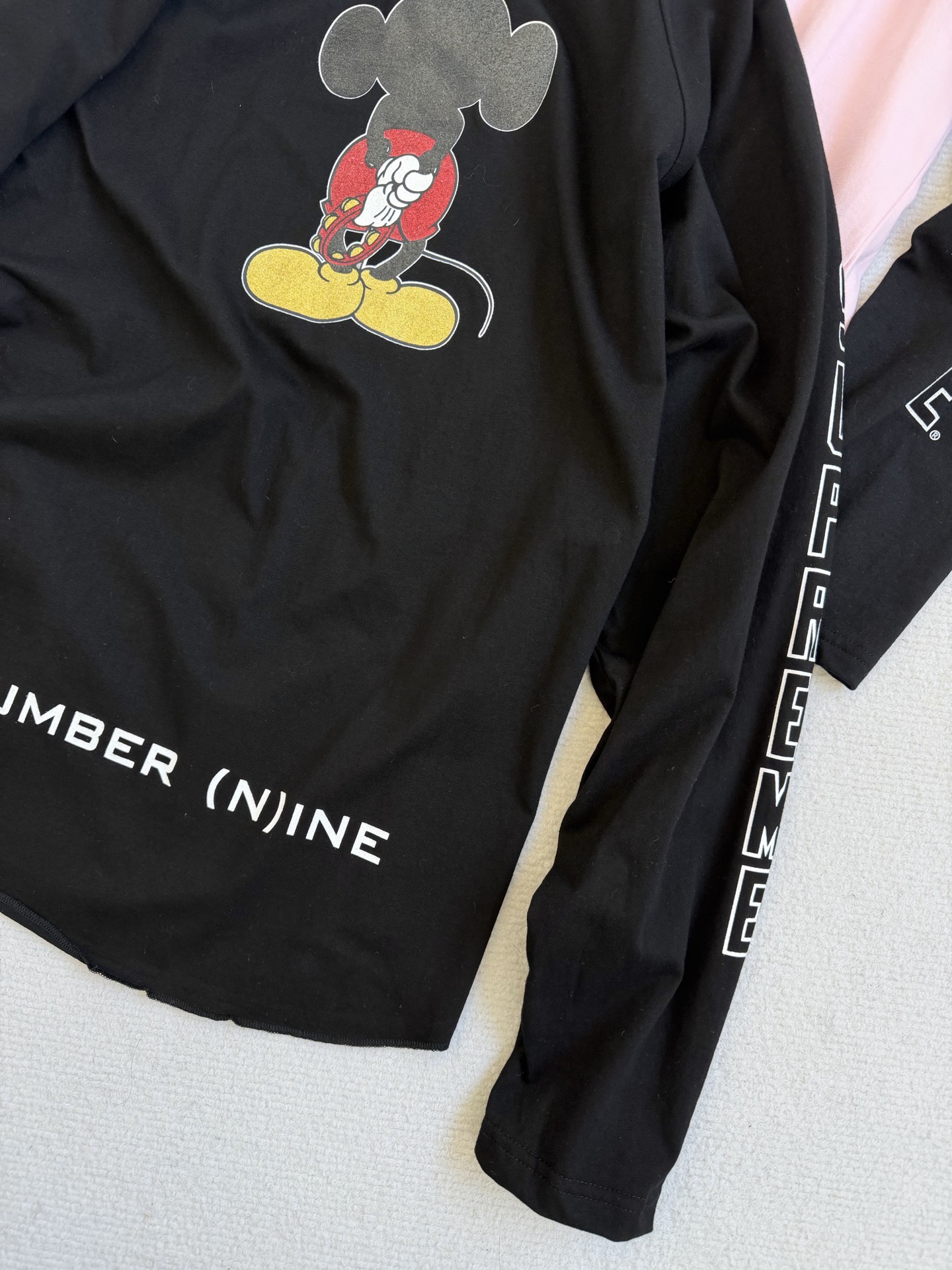 NUMBER (N)INE ナンバーナイン ミッキーマウス ロングスリーブTシャツ ブラック ピンク 全2色 - 画像 5