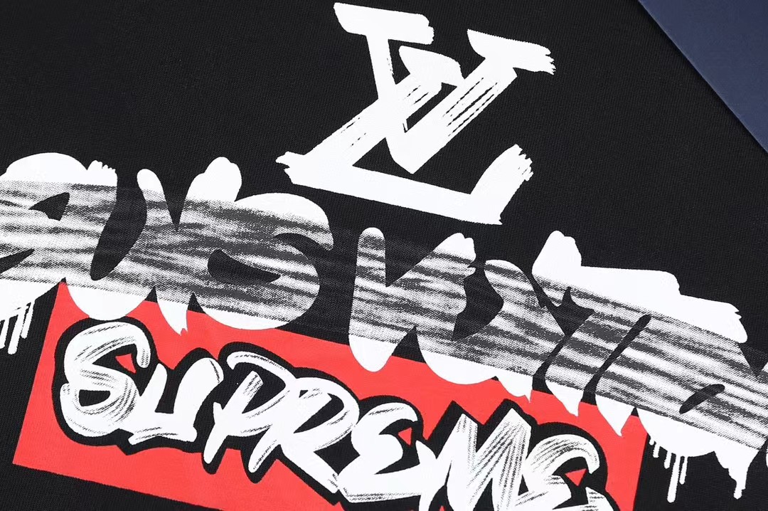 LOUIS VUITTON ルイヴィトン グラフィックTシャツ ロゴプリント ブラック - 画像 4