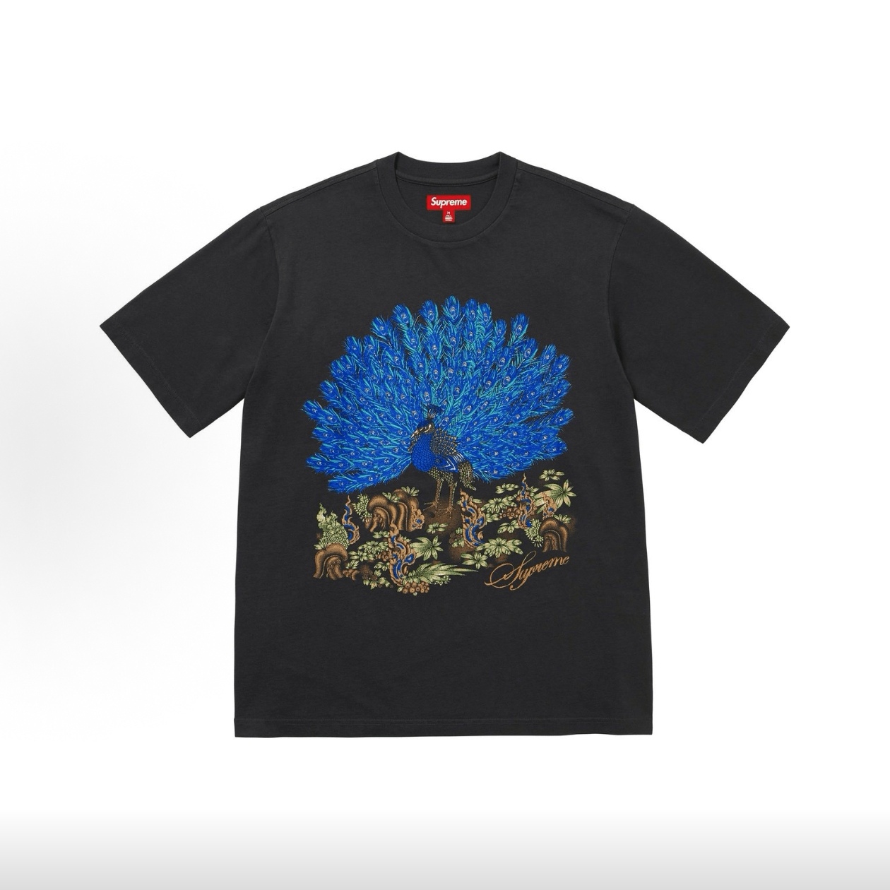 SUPREME スーパー ファインプリントTシャツ ポピー開花プリント ブラック ホワイト 全2色