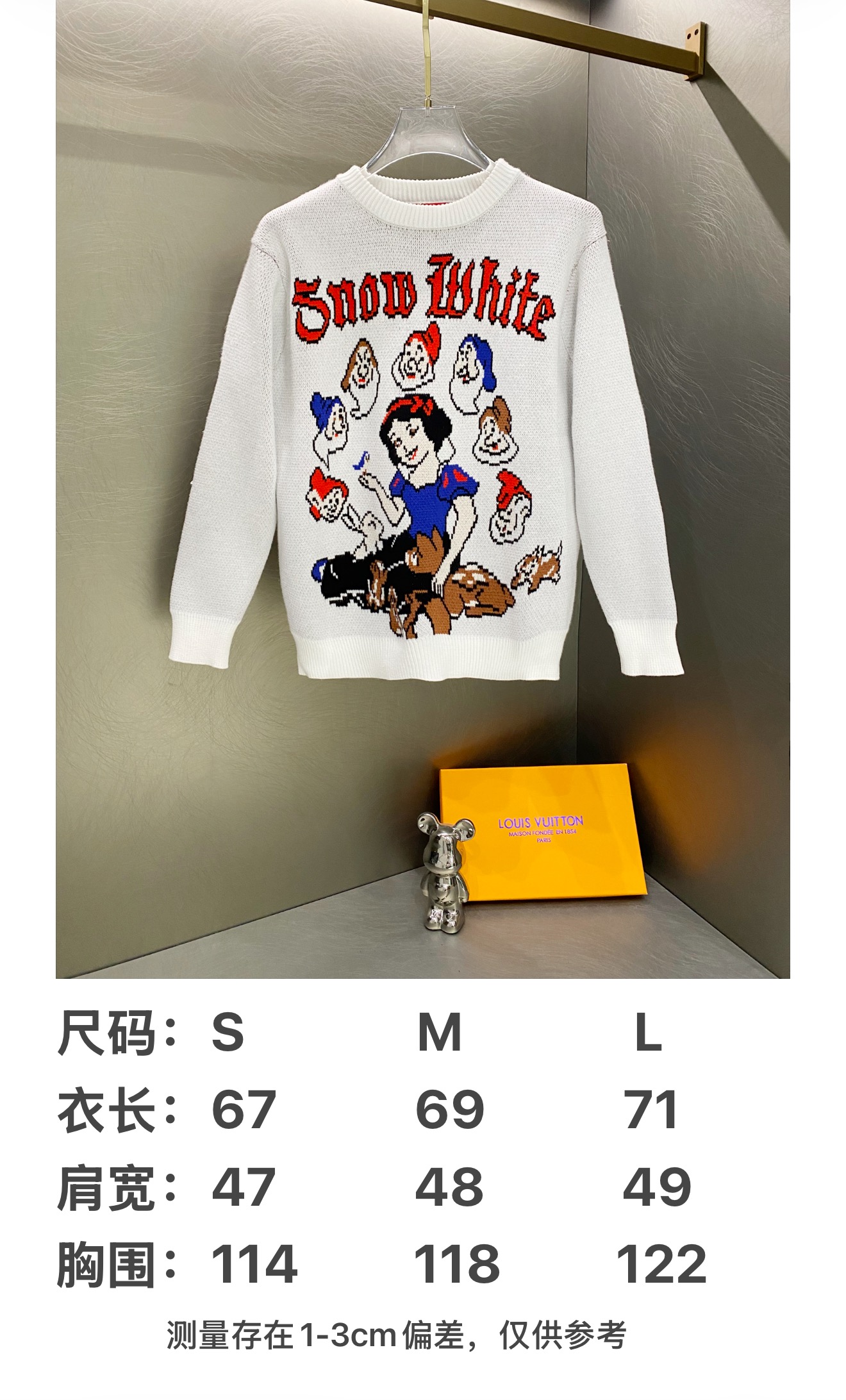 SUPREME スュプリーム ニットセーター Snow White デザイン ロゴ ブランド コラボ 35〜60字制限内に収まるように調整。 - 画像 3
