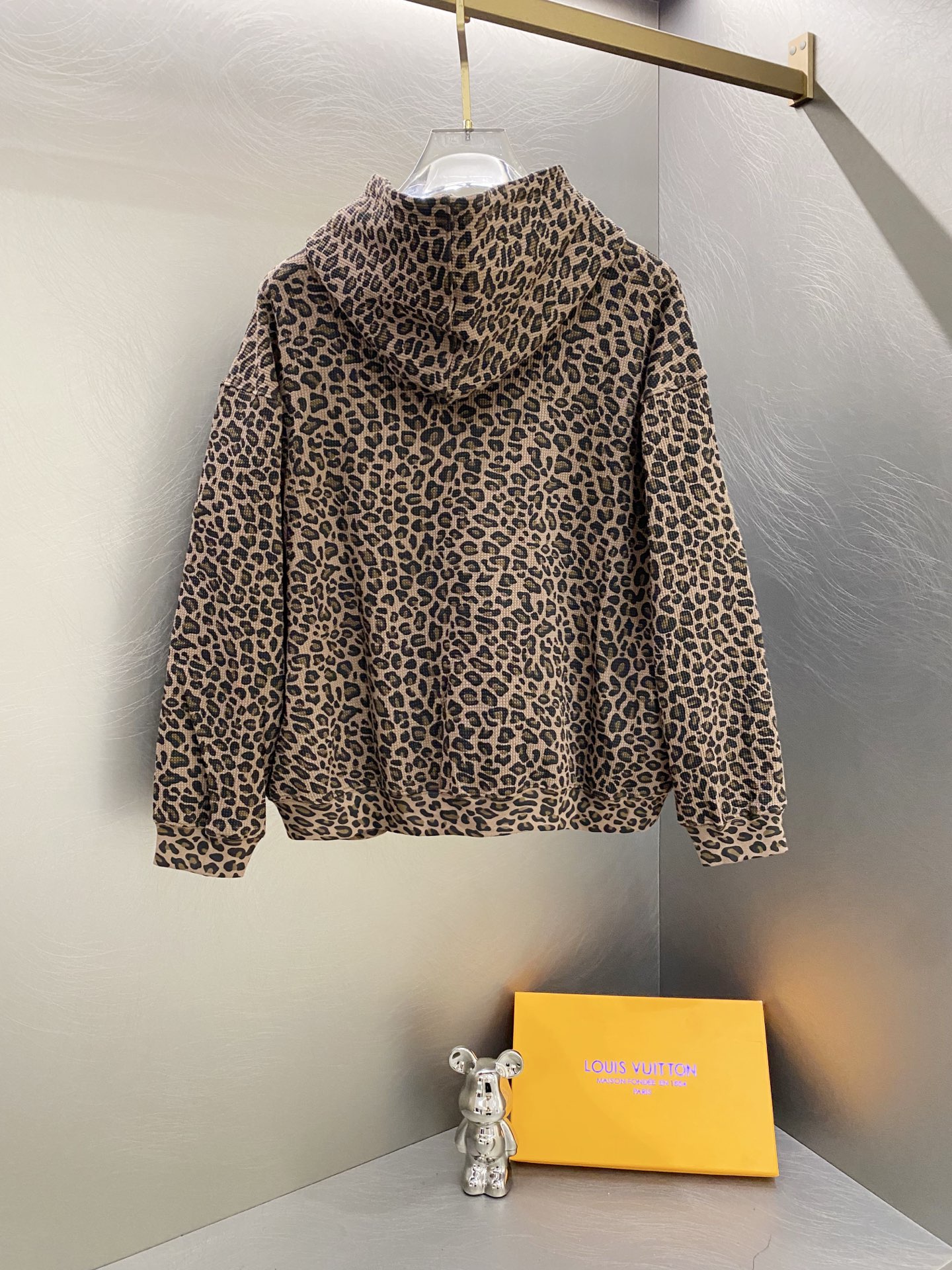 SUPREME スュプレム フード付きスウェットシャツ ワッフル生地 シリコン加工 ブラック - 画像 3