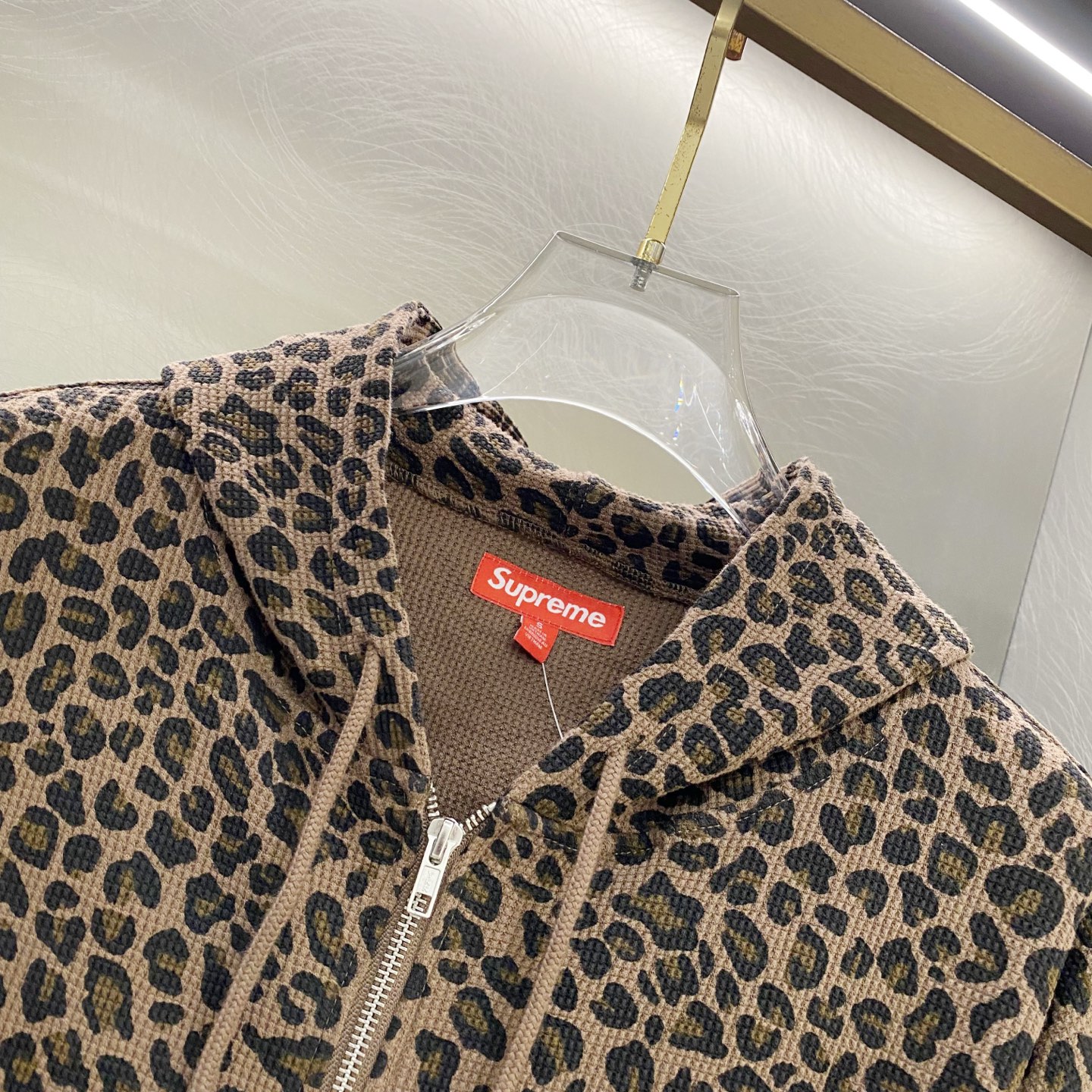 SUPREME スュプレム フード付きスウェットシャツ ワッフル生地 シリコン加工 ブラック - 画像 6