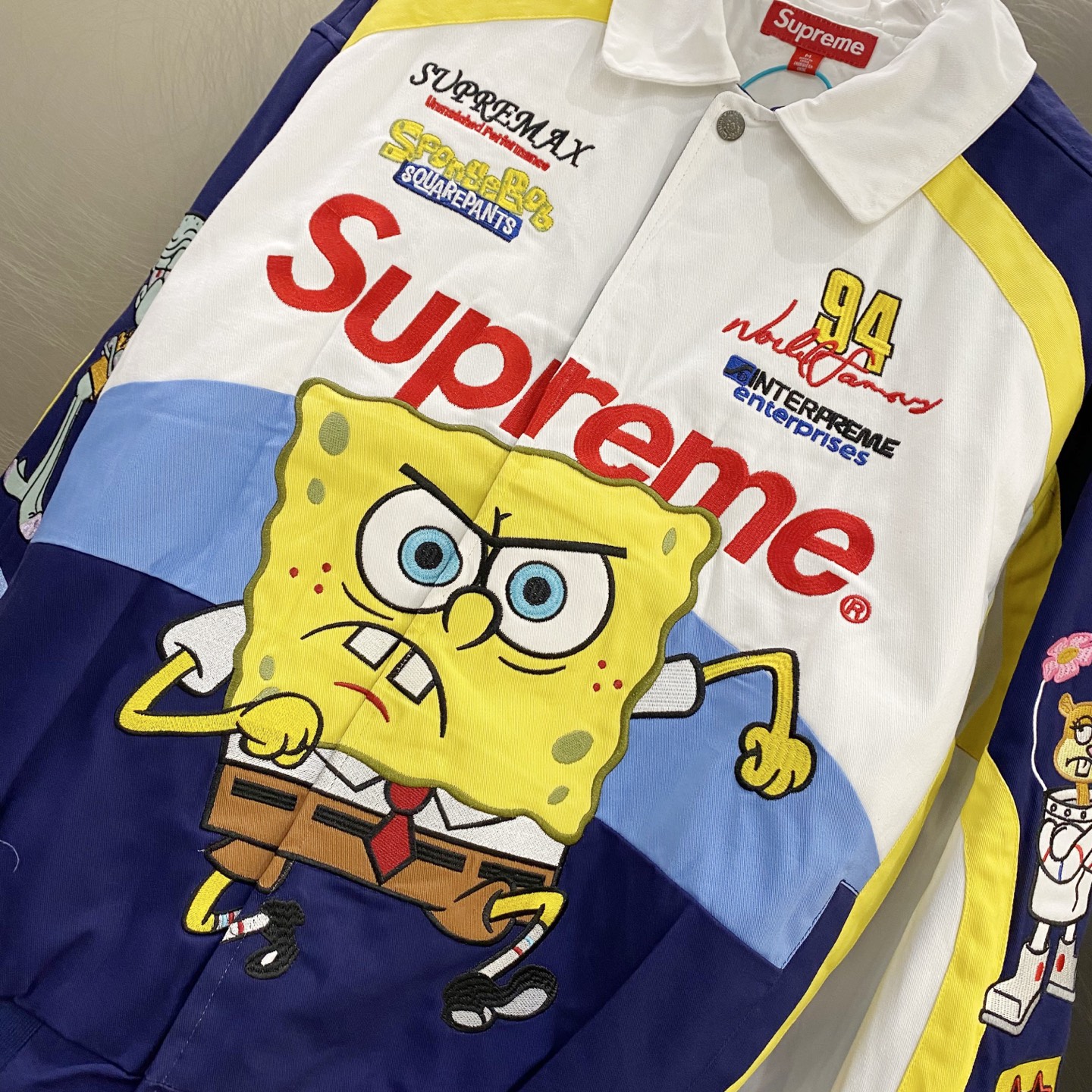 SUPREME スーパー ファッションジャケット スpongeBob スクウェアパンツ コラボ 94 号 ブラック ホワイト ピンク 全3色 - 画像 5