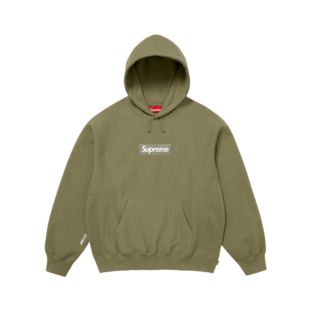 SUPREME スーパー�� + ロゴパネル フーディ 本革 ブラック 全7色 - 画像 8
