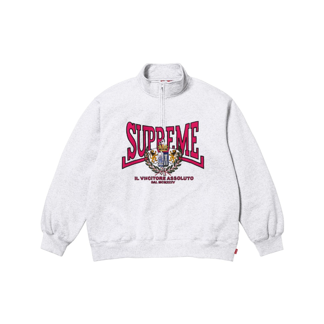 SUPREME スュプリーム クレスト アプリケ ハーフジップ 全4色