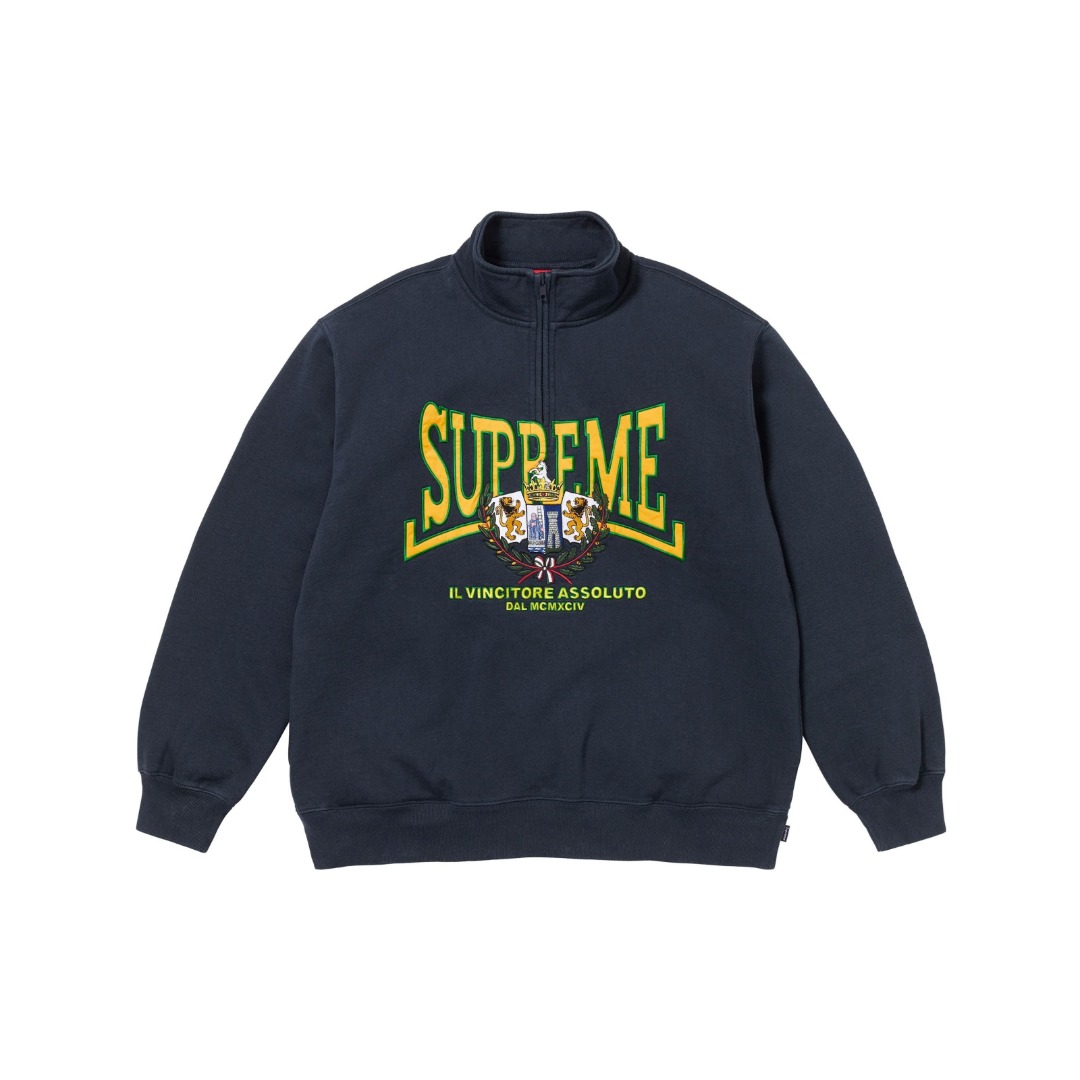SUPREME スュプリーム クレスト アプリケ ハーフジップ 全4色 - 画像 9