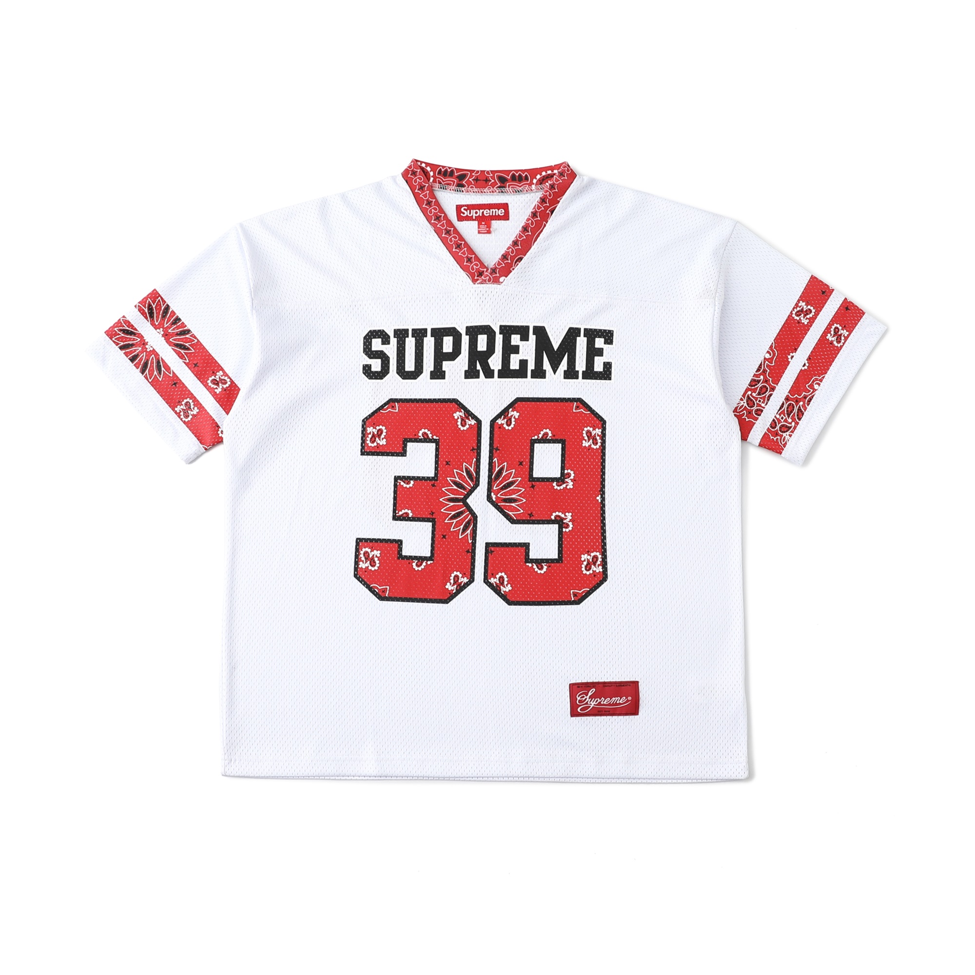 SUPREME スーパー フラットシューズ バンダナ柄 39 ブラック ホワイト レッド 全3色 - 画像 2