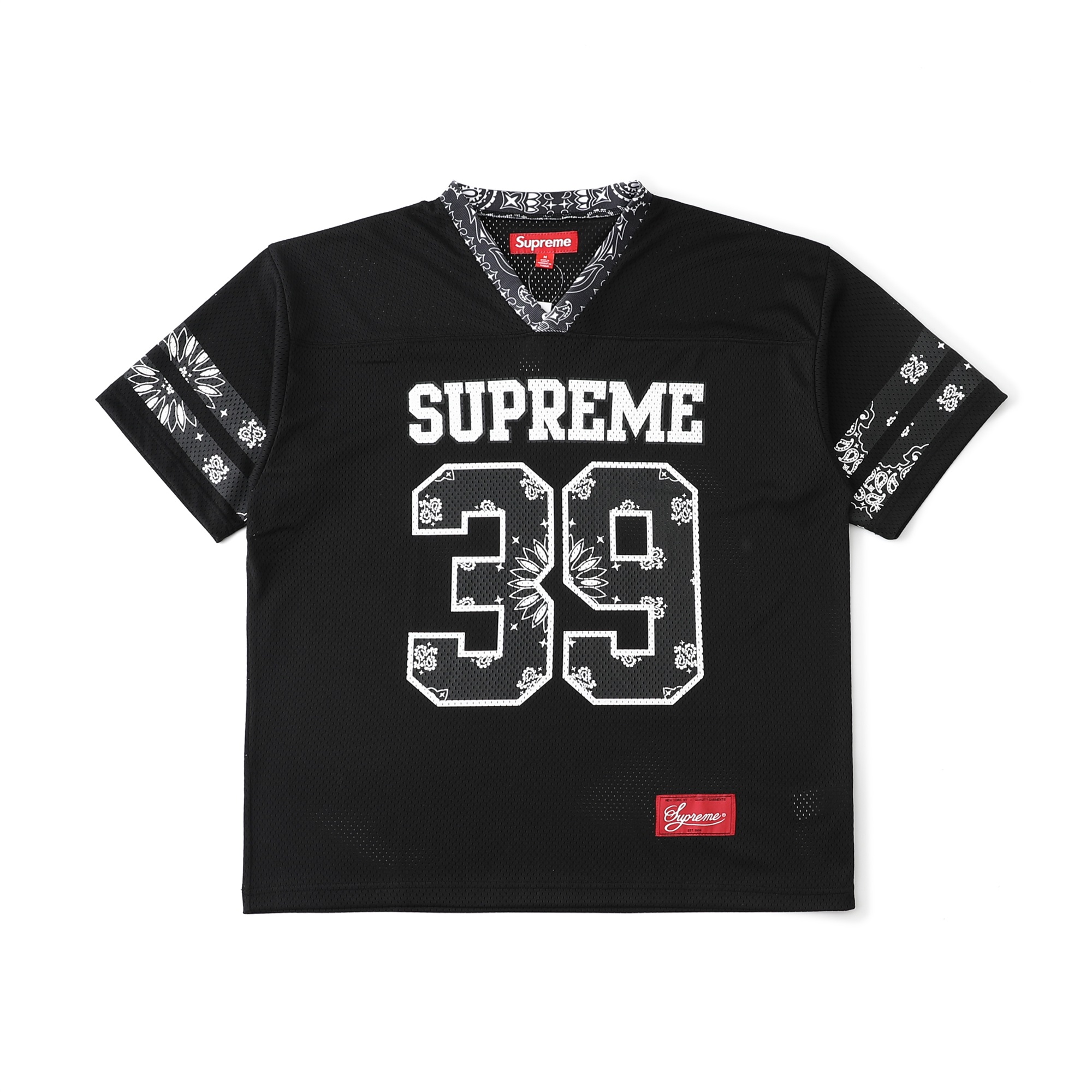 SUPREME スーパー フラットシューズ バンダナ柄 39 ブラック ホワイト レッド 全3色 - 画像 5