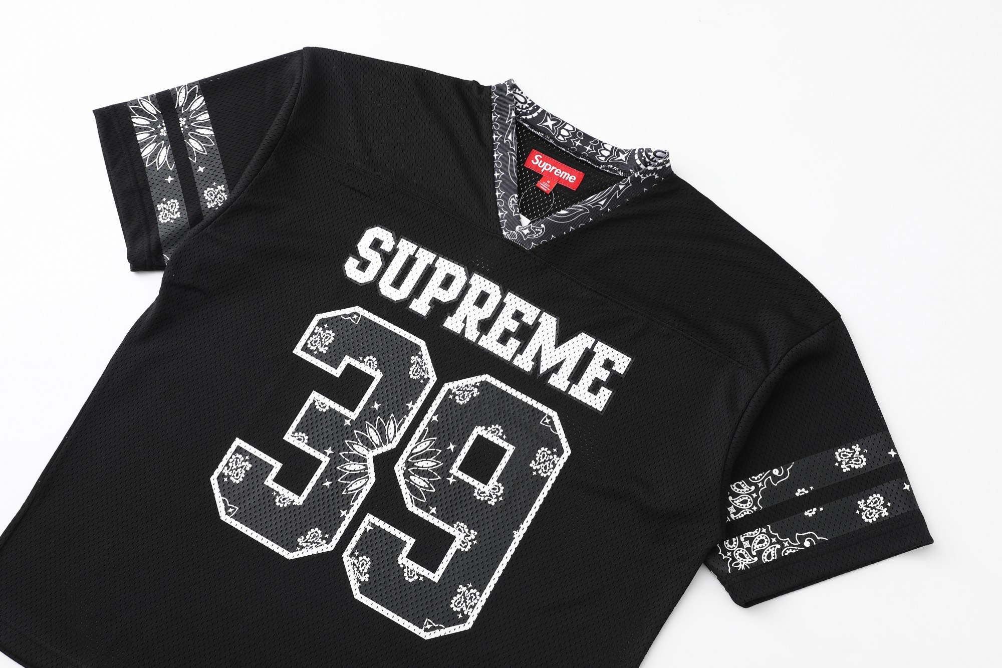 SUPREME スーパー フラットシューズ バンダナ柄 39 ブラック ホワイト レッド 全3色 - 画像 6
