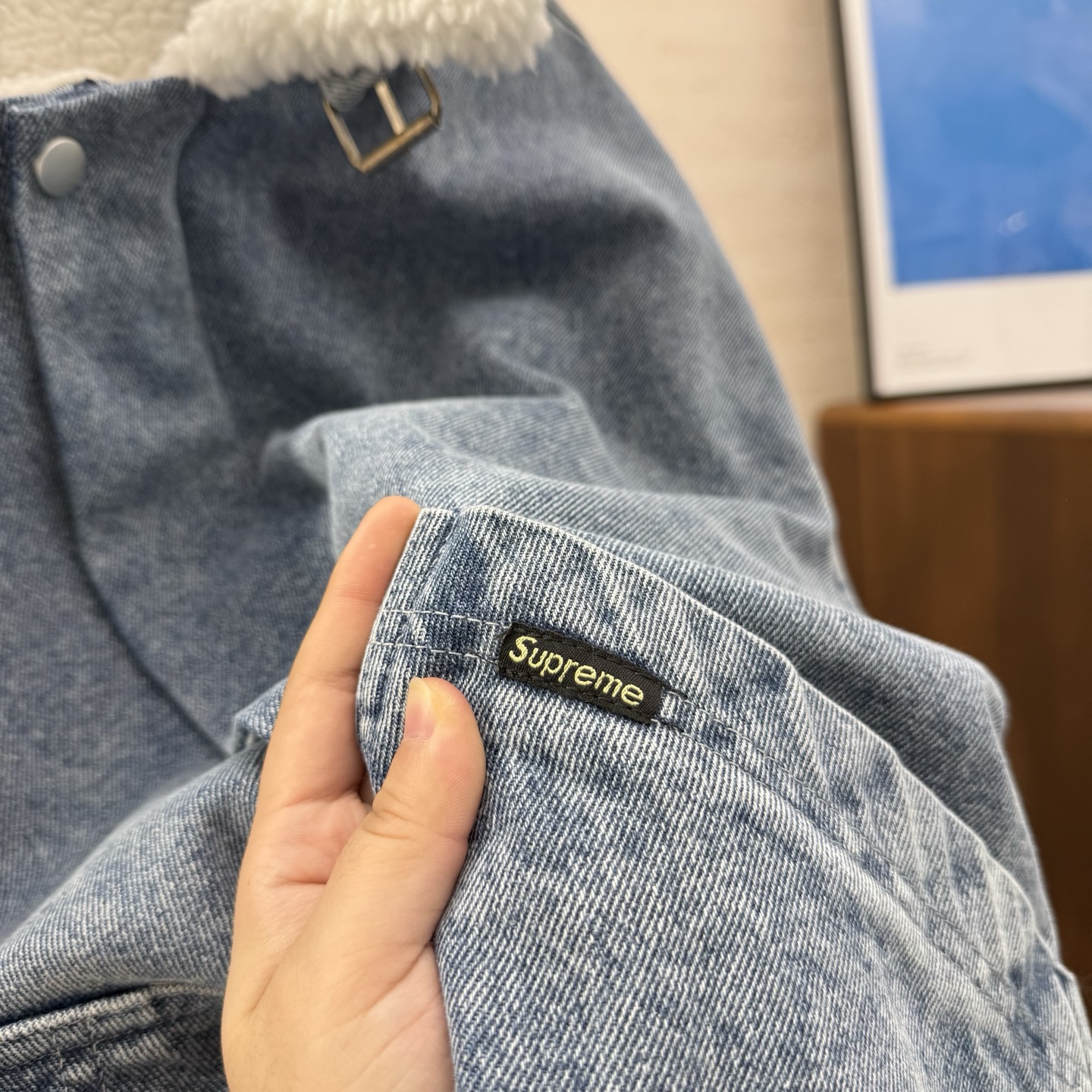 Supreme スプリーム デニムジャケット 本革 ファー付き 通勤 全2色 - 画像 9