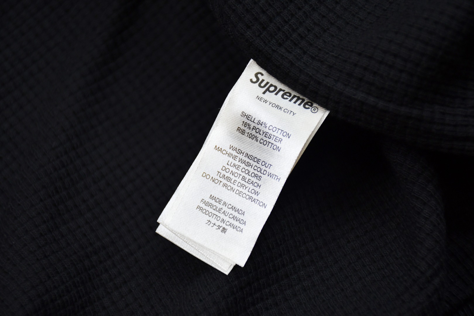 SUPREME スュプリーム ジップアップフード付きパーカー ワッフル素材 耐久性 ブラック レッド ホワイト グレー ブルー 全5色 - 画像 7