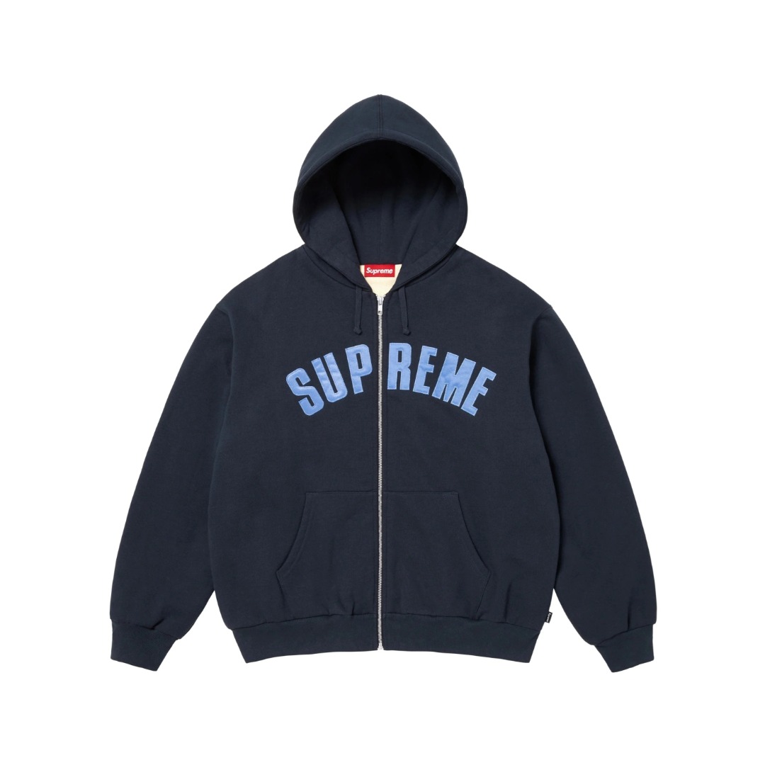 SUPREME スュプリーム ジップアップフード付きパーカー ワッフル素材 耐久性 ブラック レッド ホワイト グレー ブルー 全5色 - 画像 9