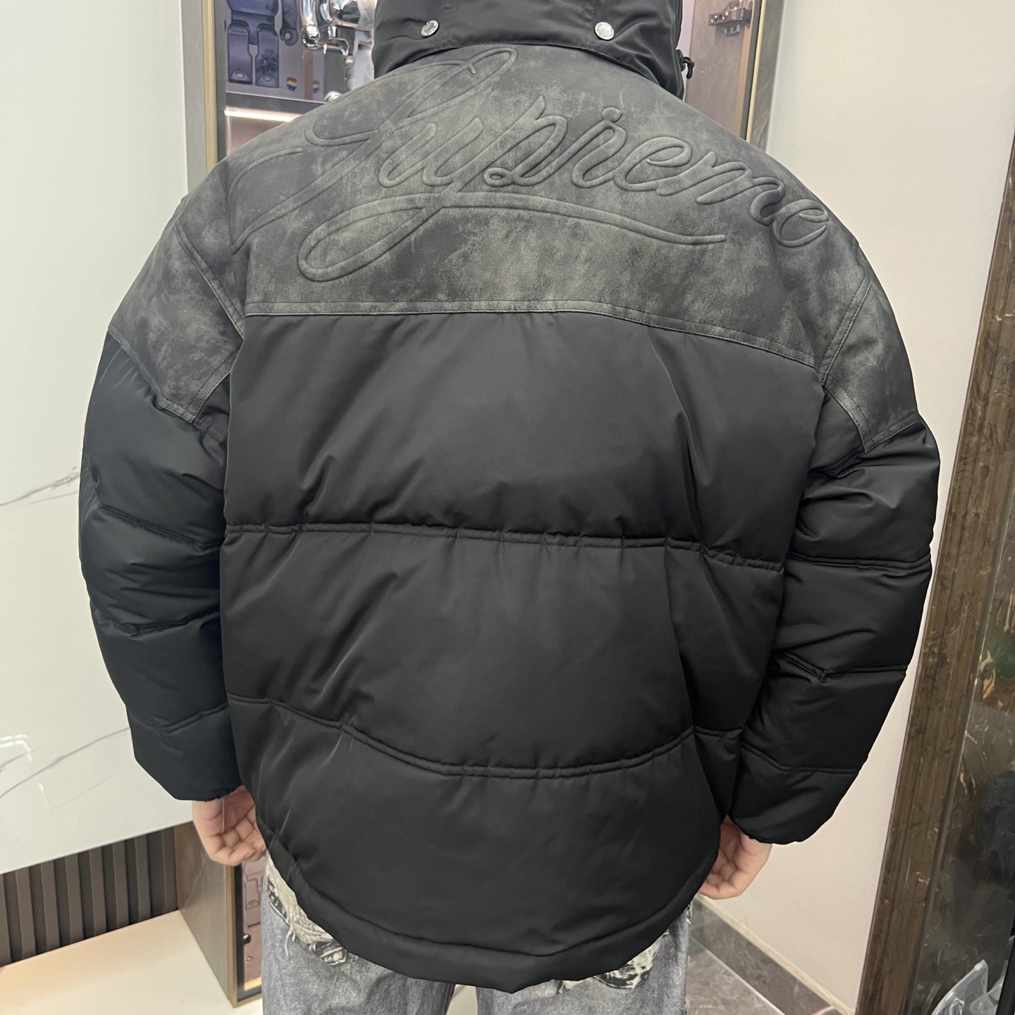 SUPREME スュプリーム レザーヨークパッカージャケット 本革 軽量 ブラック