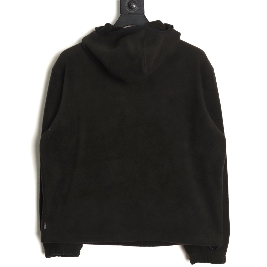 SUPREME スーパーイースト フルジップパーカー 本革 ブラック - 画像 2