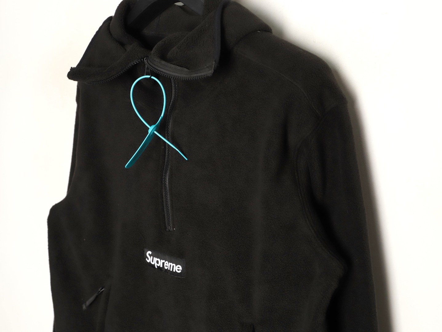 SUPREME スーパーイースト フルジップパーカー 本革 ブラック - 画像 3