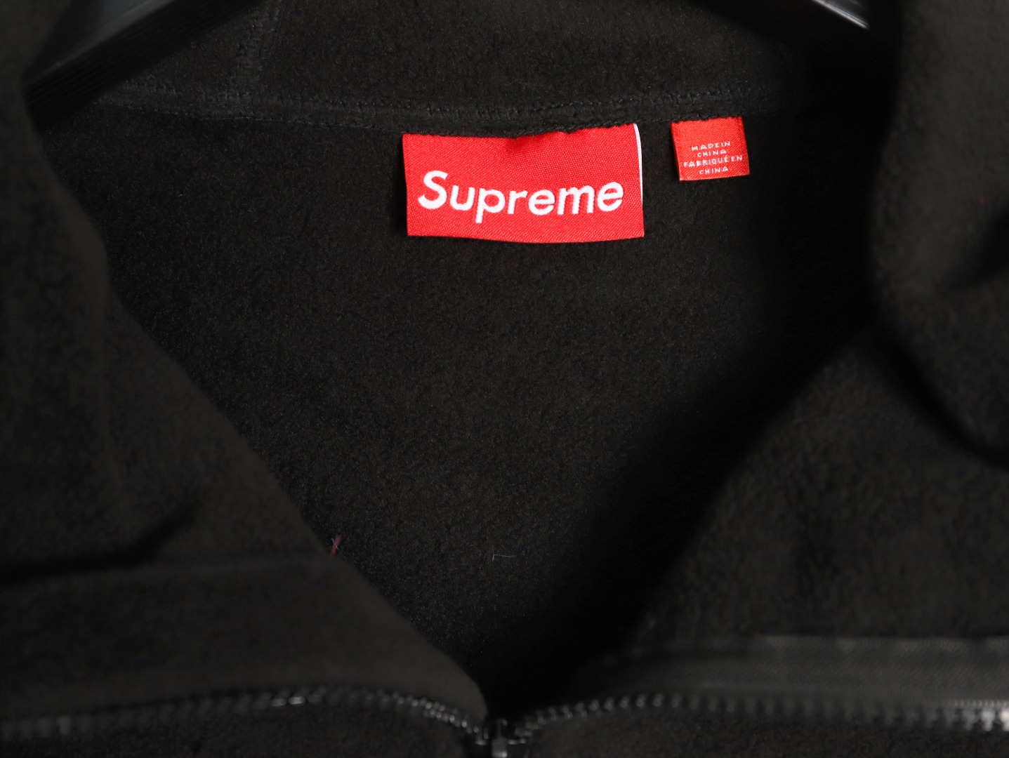 SUPREME スーパーイースト フルジップパーカー 本革 ブラック - 画像 6