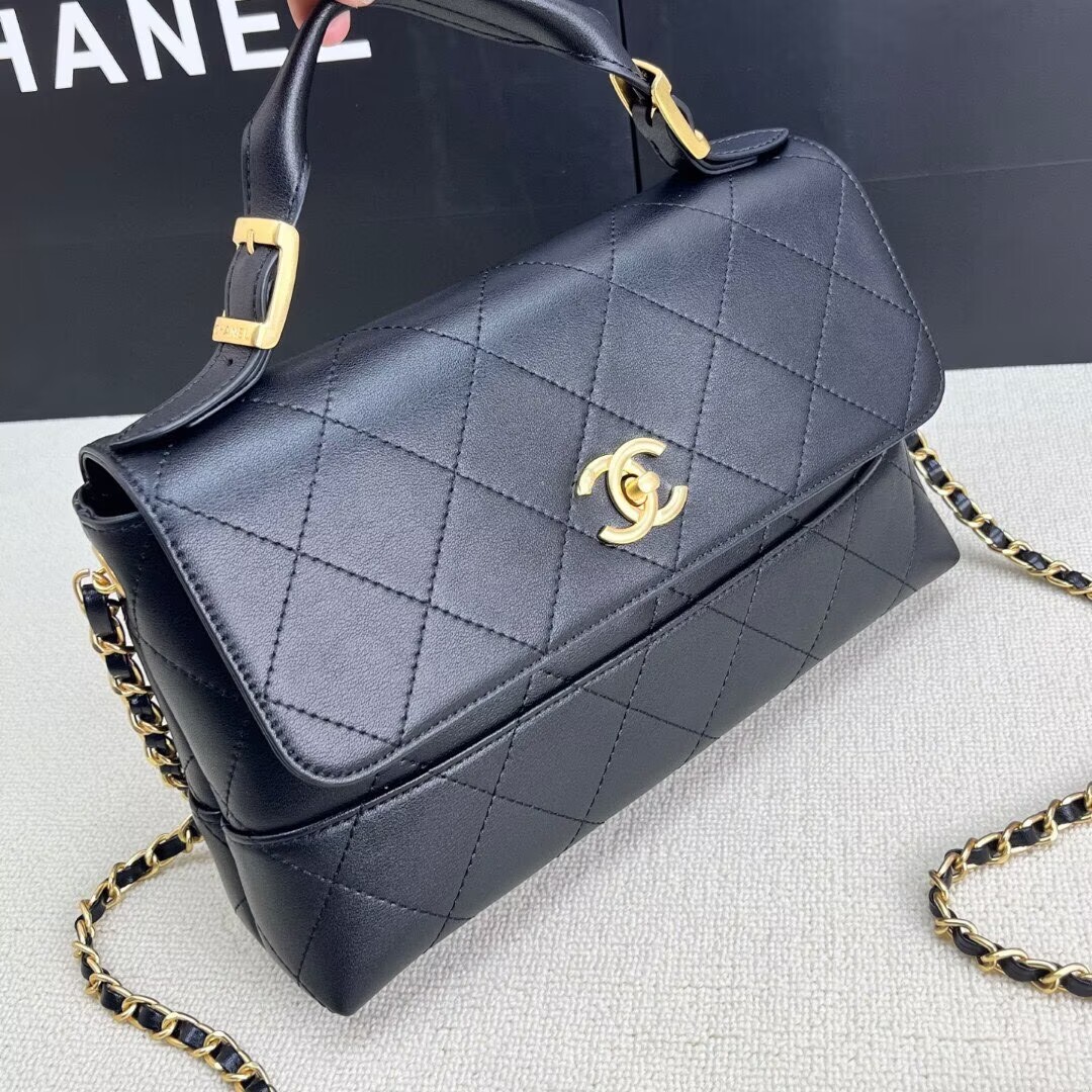 チャンネル レザー トートバッグ ブラック 25.17cm 💼 - 画像 2