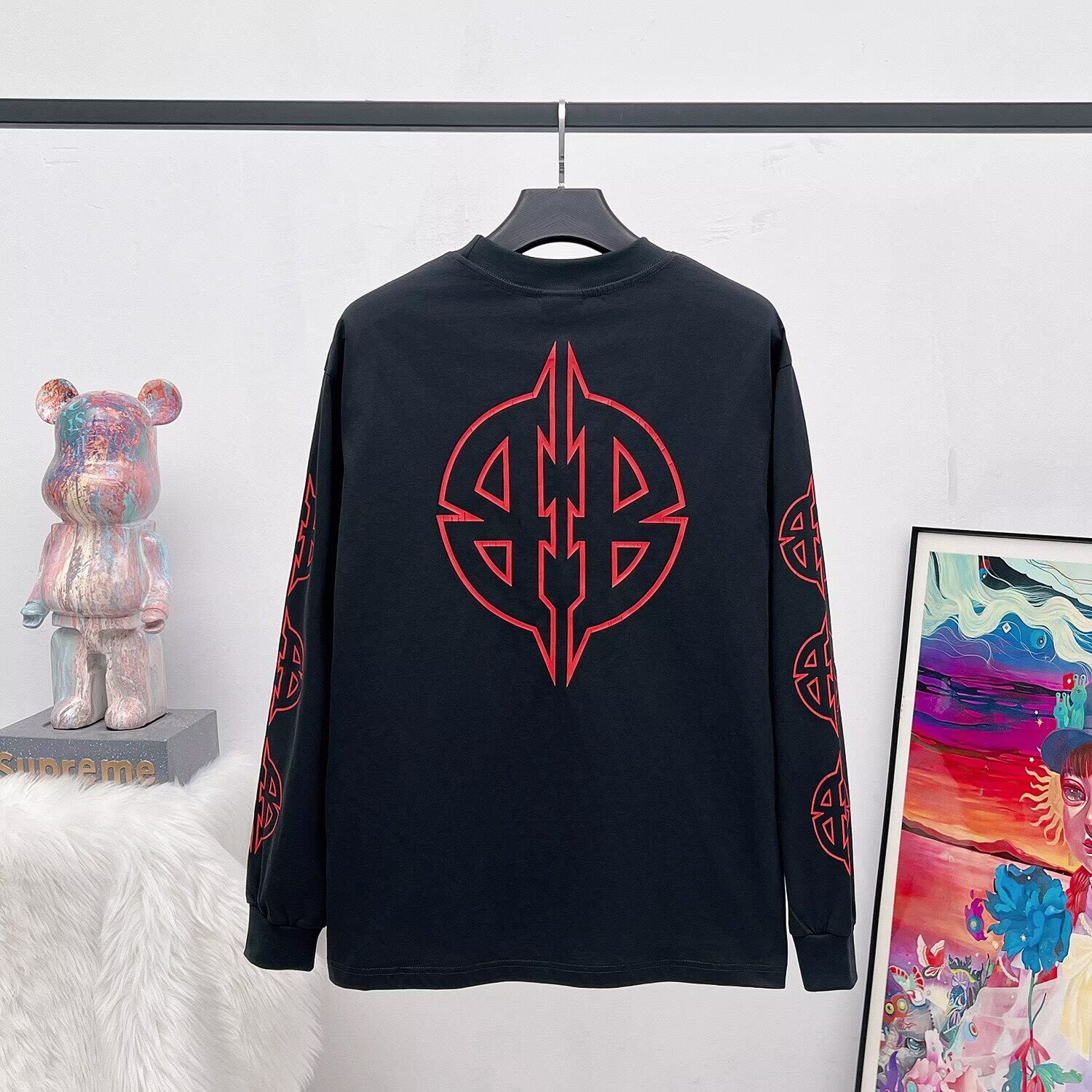 BALENCIAGA バレンシアガ 异形双B字母长袖Tシャツ 本革 レディース ブラック 全1色 - 画像 5