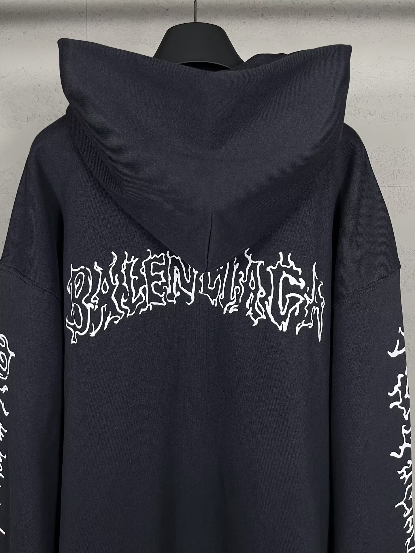 BALENCIAGA バレンシアガ ハローファン ロゴプリント フラットカット ロゴ オーバーサイズ リブ カジュアル パーカー - 画像 6