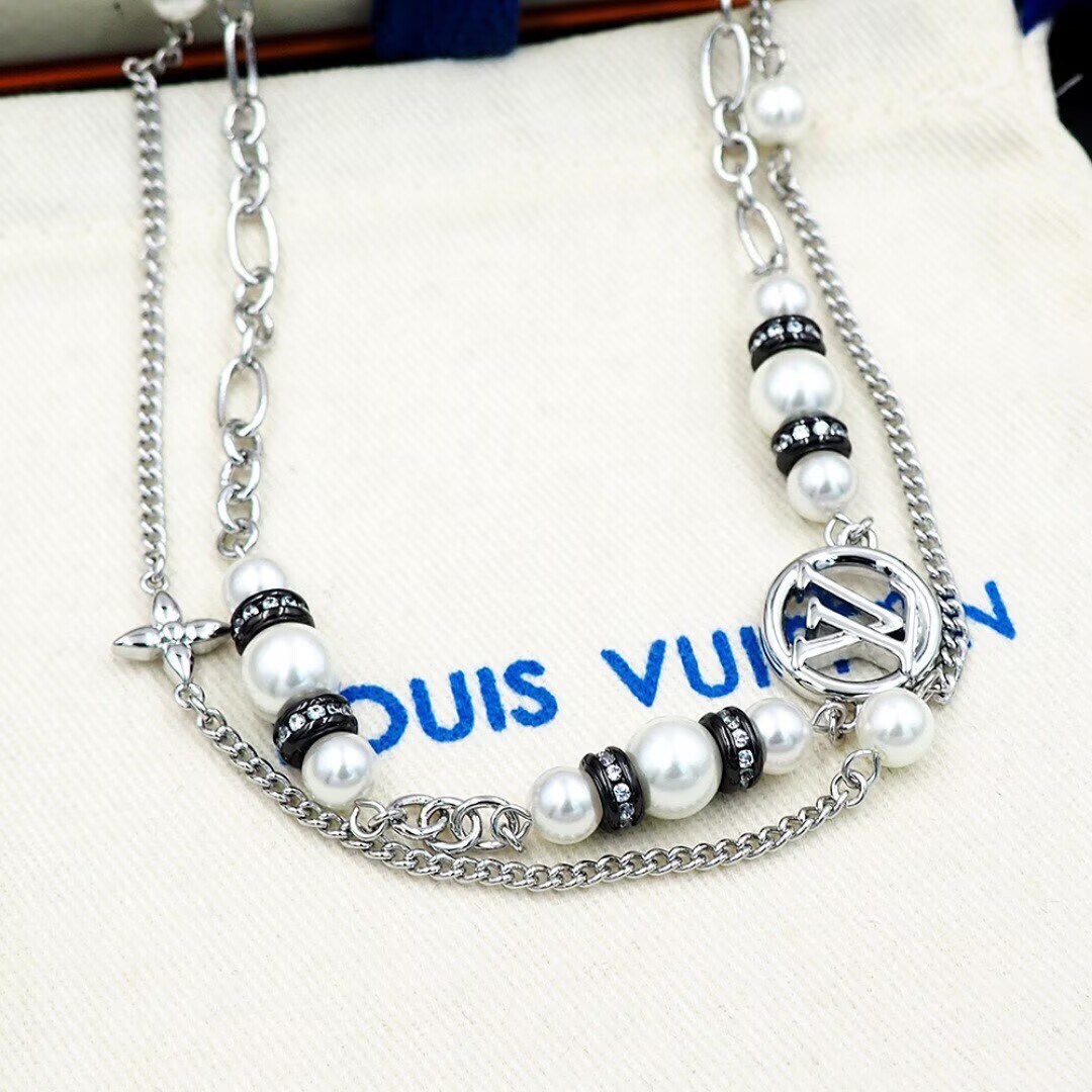 ルイヴィトン Louis Vuitton 25SSネックレス チョーカー ミッドナイト MicnightPearl レディース パール チェーン - 画像 5