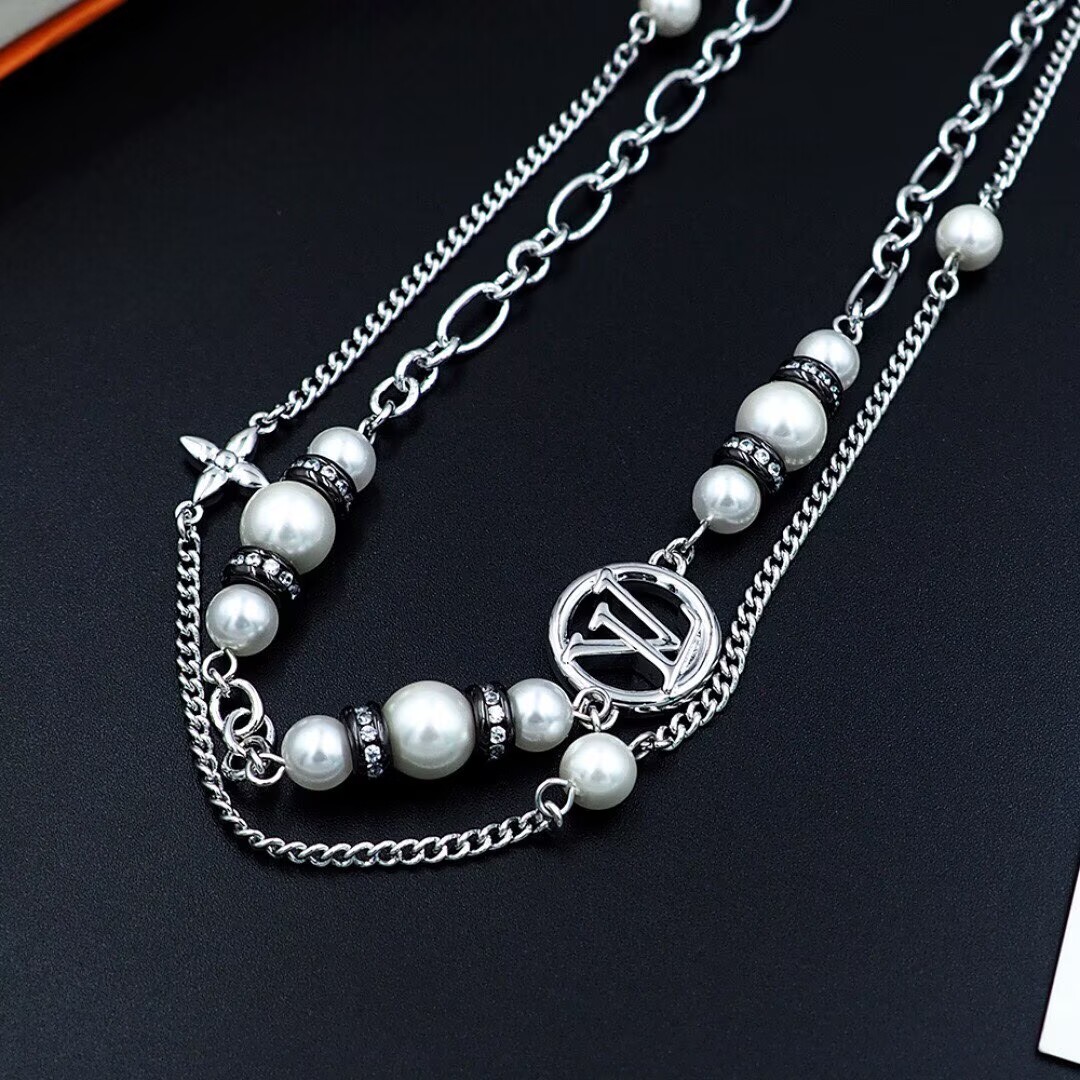 ルイヴィトン Louis Vuitton 25SSネックレス チョーカー ミッドナイト MicnightPearl レディース パール チェーン - 画像 3