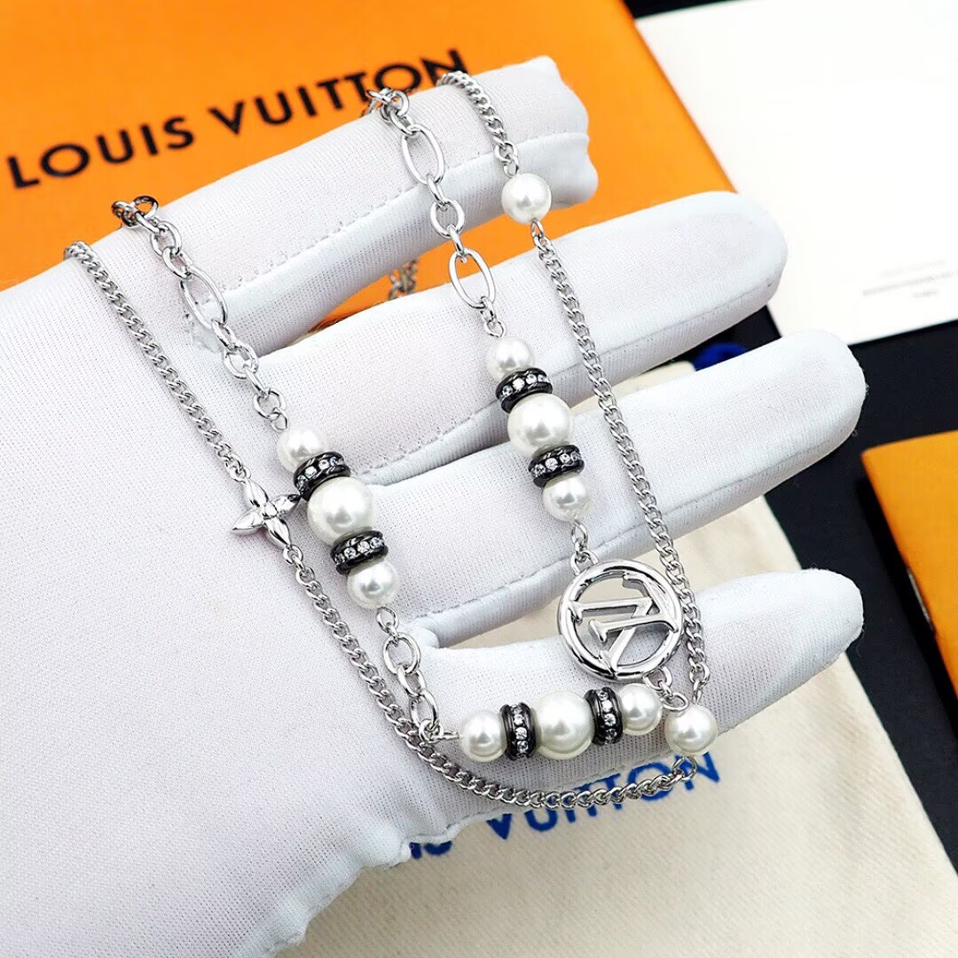 ルイヴィトン Louis Vuitton 25SSネックレス チョーカー ミッドナイト MicnightPearl レディース パール チェーン - 画像 6